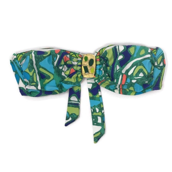 TRINA TURK Green Multicolor Abstract Bikini Size 8 - Picture 2 of 8